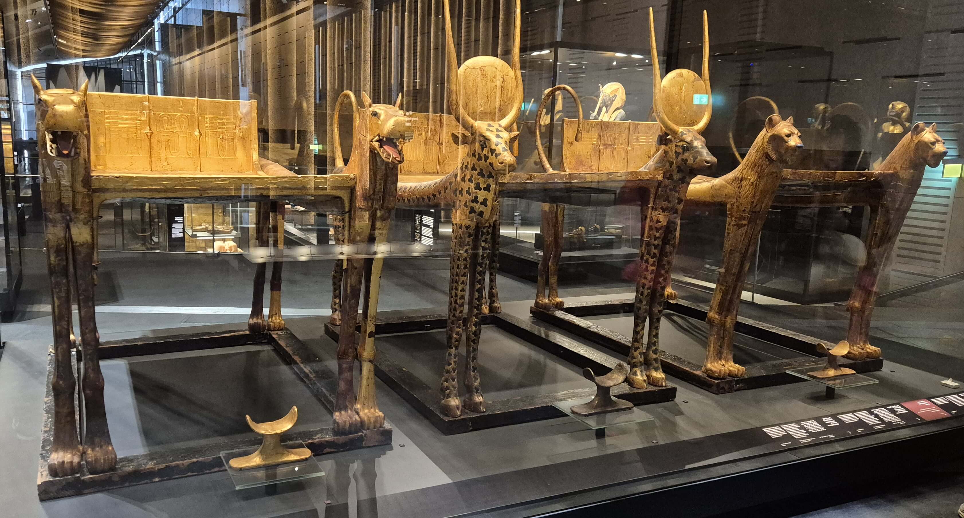 Funerary couches and golden headrests